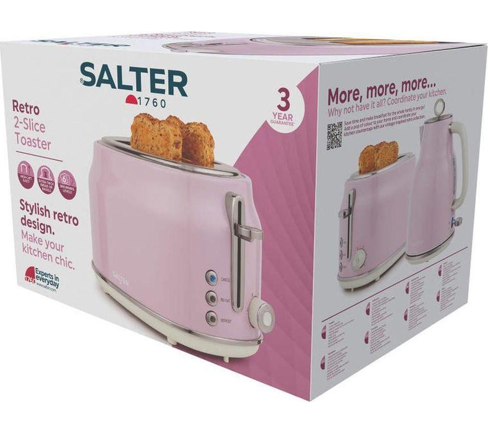 SALTER Retro EK6724PNK 2-Slice Toaster - Pink image number 7 of 7
