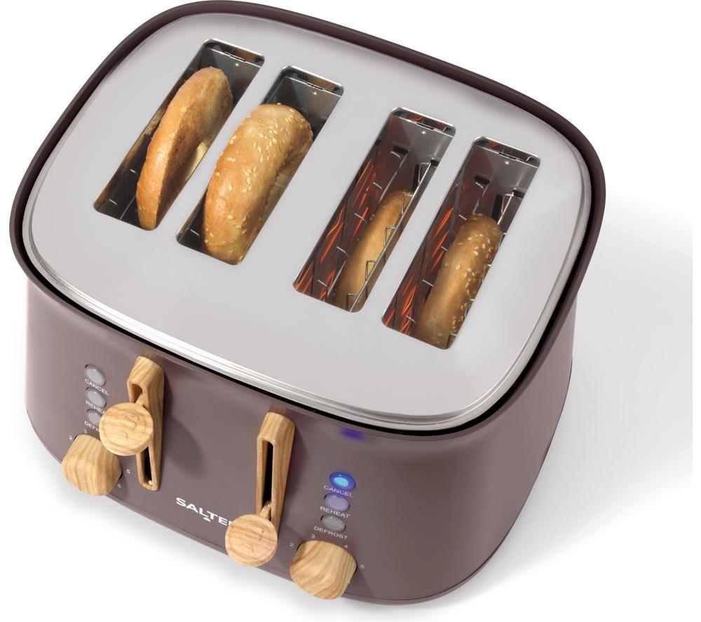 SALTER Malmo EK6775BWN 4-Slice Toaster - Brown image number 3 of 3
