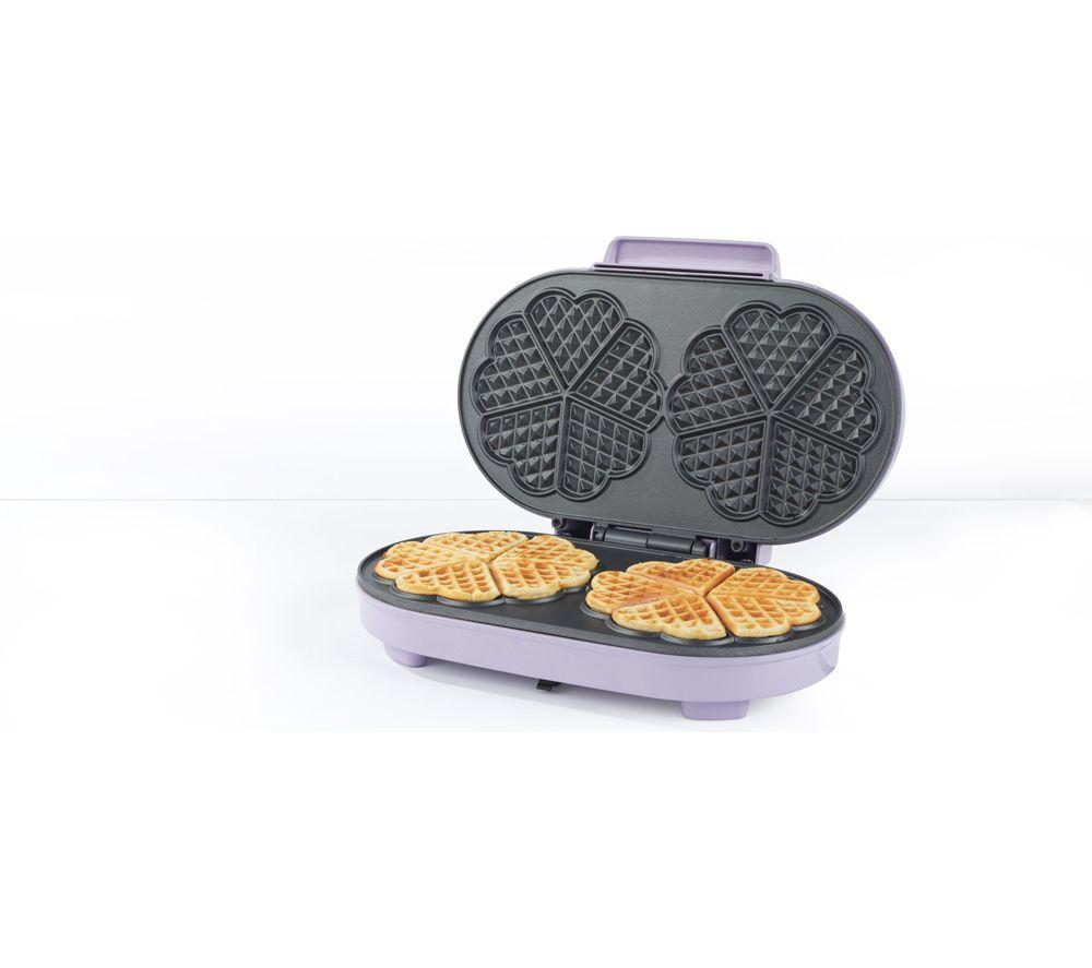 GILES & POSNER Double Heart Shaped Waffle Maker - Purple image number 2 of 6