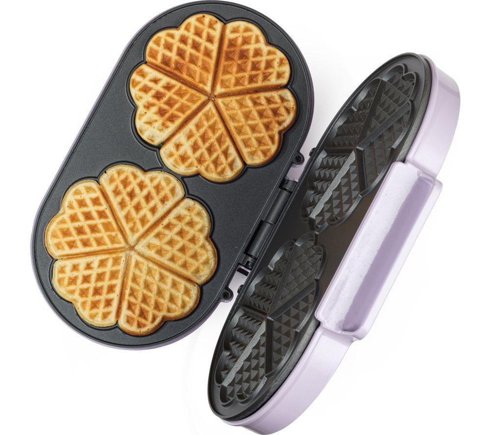 GILES & POSNER Double Heart Shaped Waffle Maker - Purple image number 3 of 6