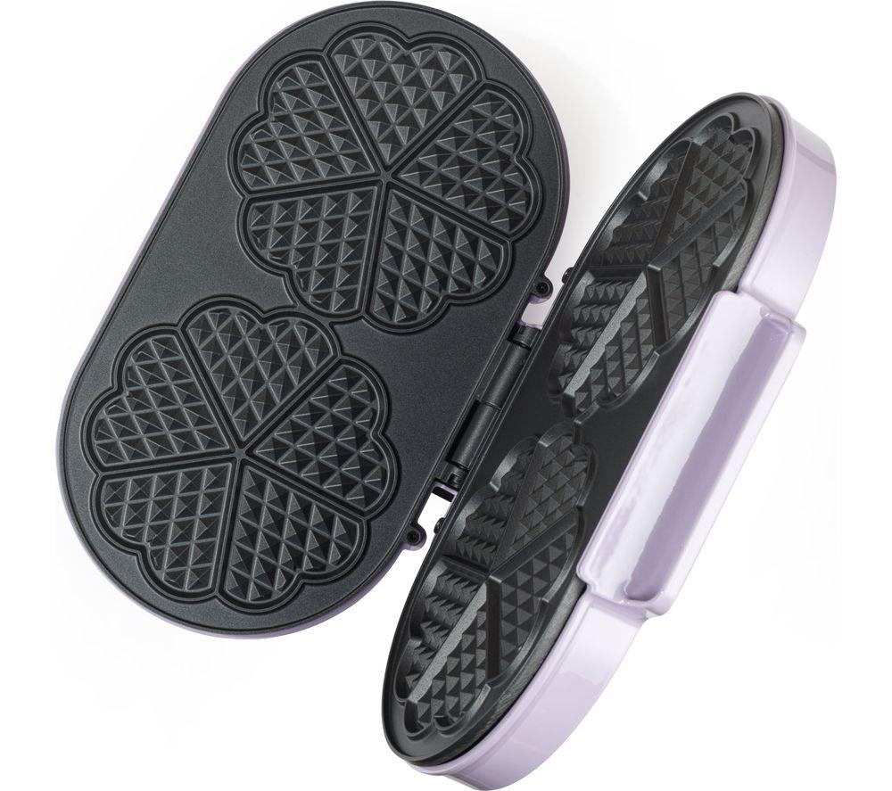 GILES & POSNER Double Heart Shaped Waffle Maker - Purple image number 6 of 6
