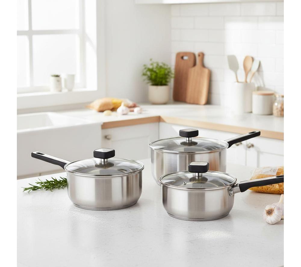SALTER Expert BW14627 3-piece Saucepan Set - Silver image number 5 of 9