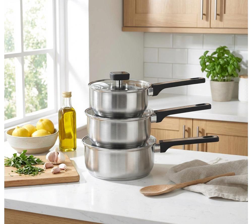 SALTER Expert BW14627 3-piece Saucepan Set - Silver image number 6 of 9