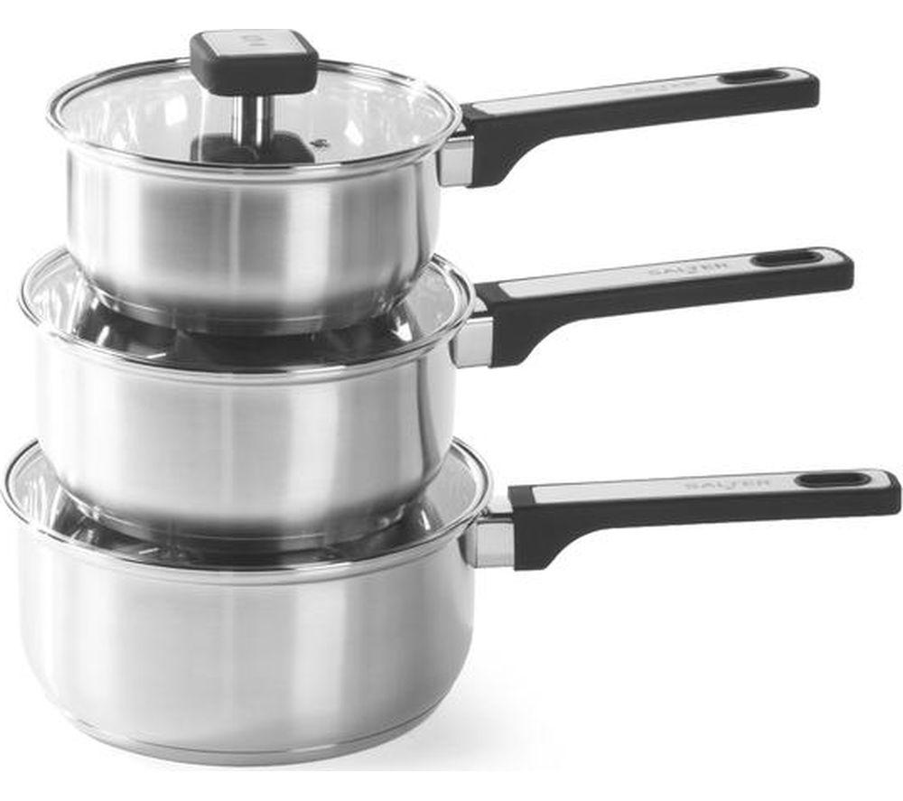 SALTER Expert BW14627 3-piece Saucepan Set - Silver image number 8 of 9