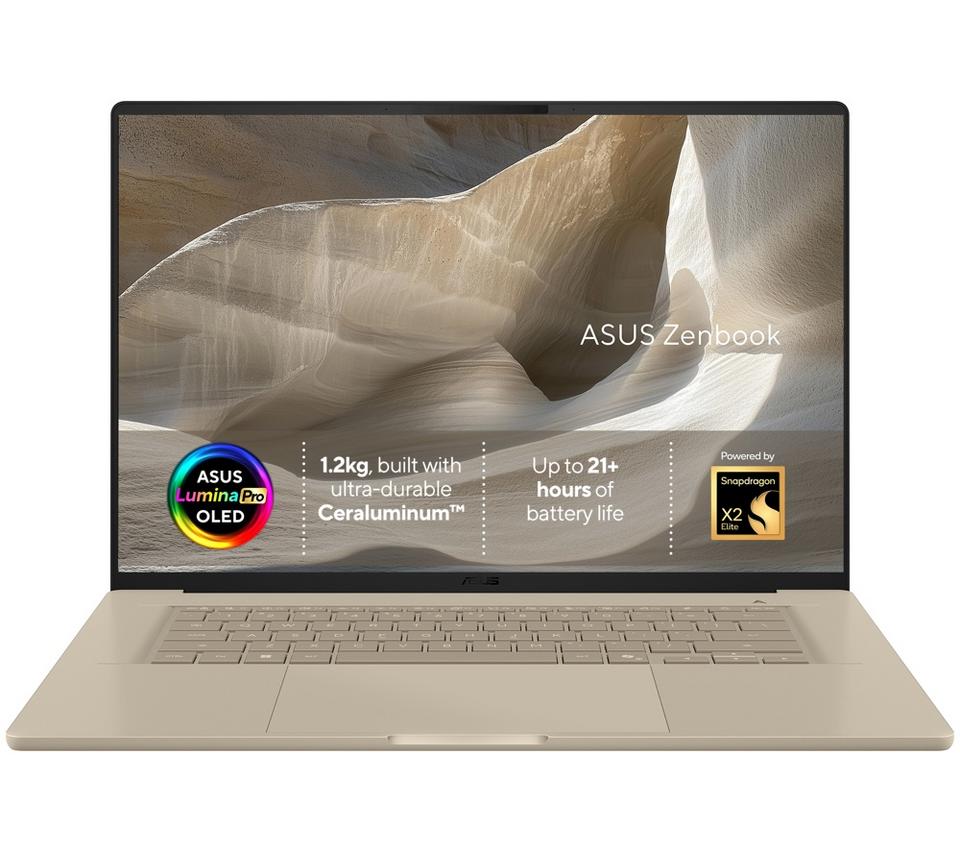ASUS Zenbook A16 16" Laptop, Copilot+ PC – Snapdragon X2, 1 TB SSD, Beige