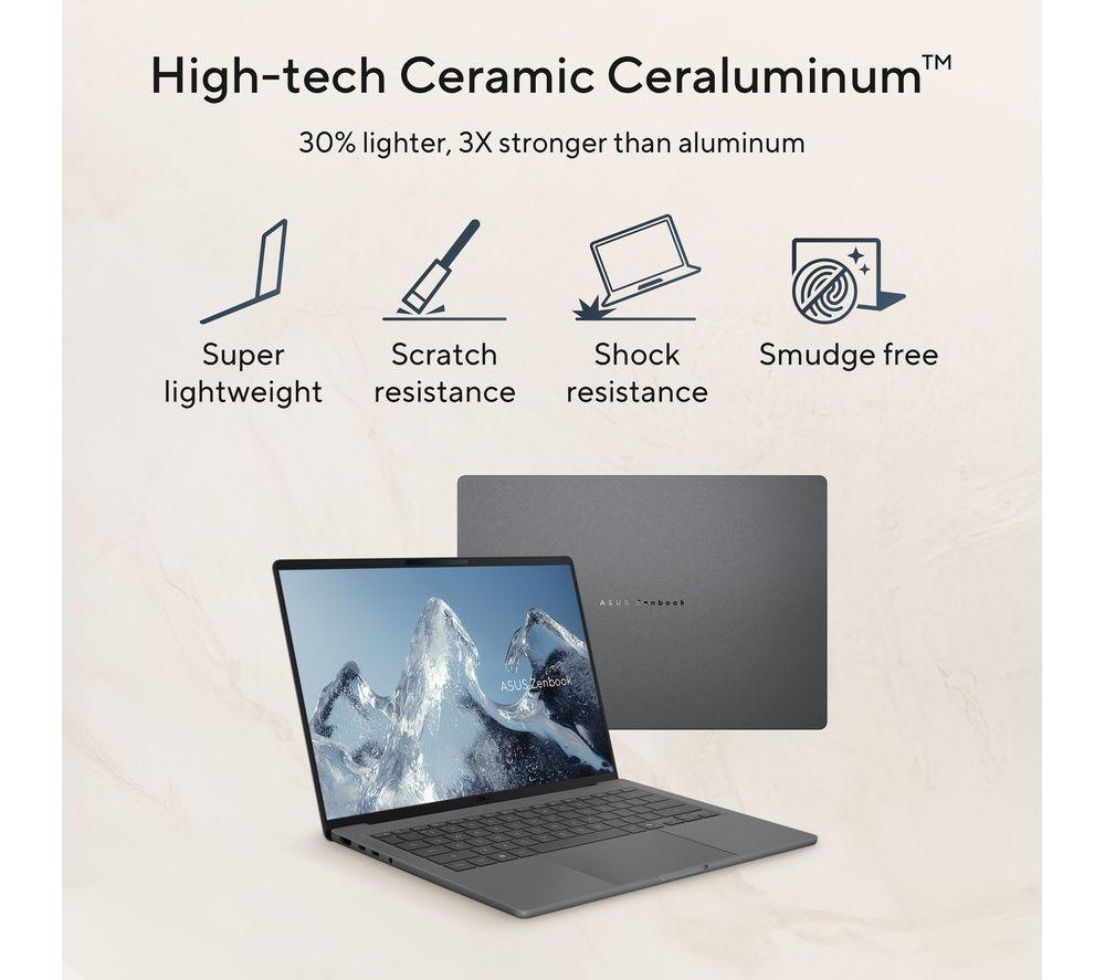 ASUS Zenbook A14 14" Laptop, Copilot+ PC - Snapdragon X2, 1 TB SSD, Beige image number 9 of 9