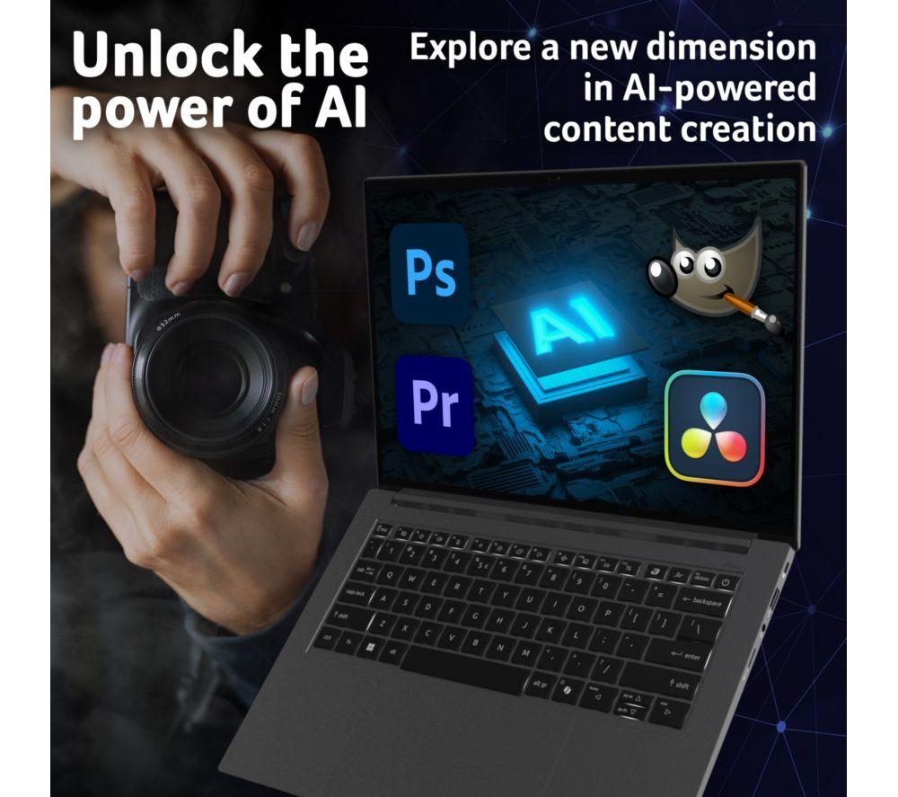 ACER Swift X 14 AI 14.5" Laptop, Copilot+ PC - AMD Ryzen AI 5 340, 512 GB SSD, Grey image number 2 of 5