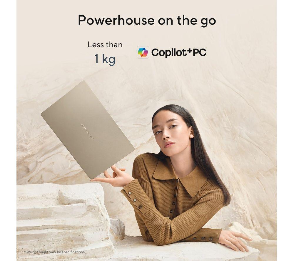ASUS Zenbook A14 14" Laptop, Copilot+ PC &ndash; Snapdragon X2 Elite, 1 TB SSD, Beige image number 8 of 9