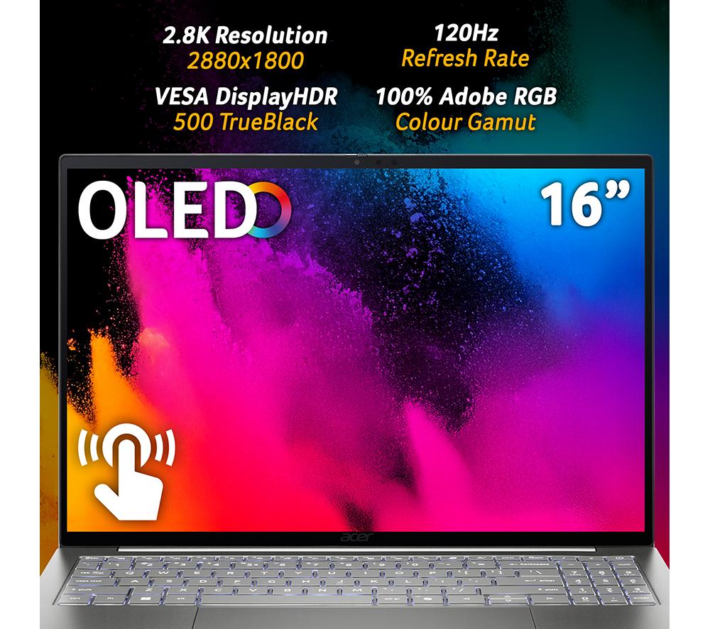 ACER Swift 16 AI 16" Laptop, Copilot+ PC - Intel&reg; Core&trade; Ultra X7, 1 TB SSD, Grey image number 4 of 11