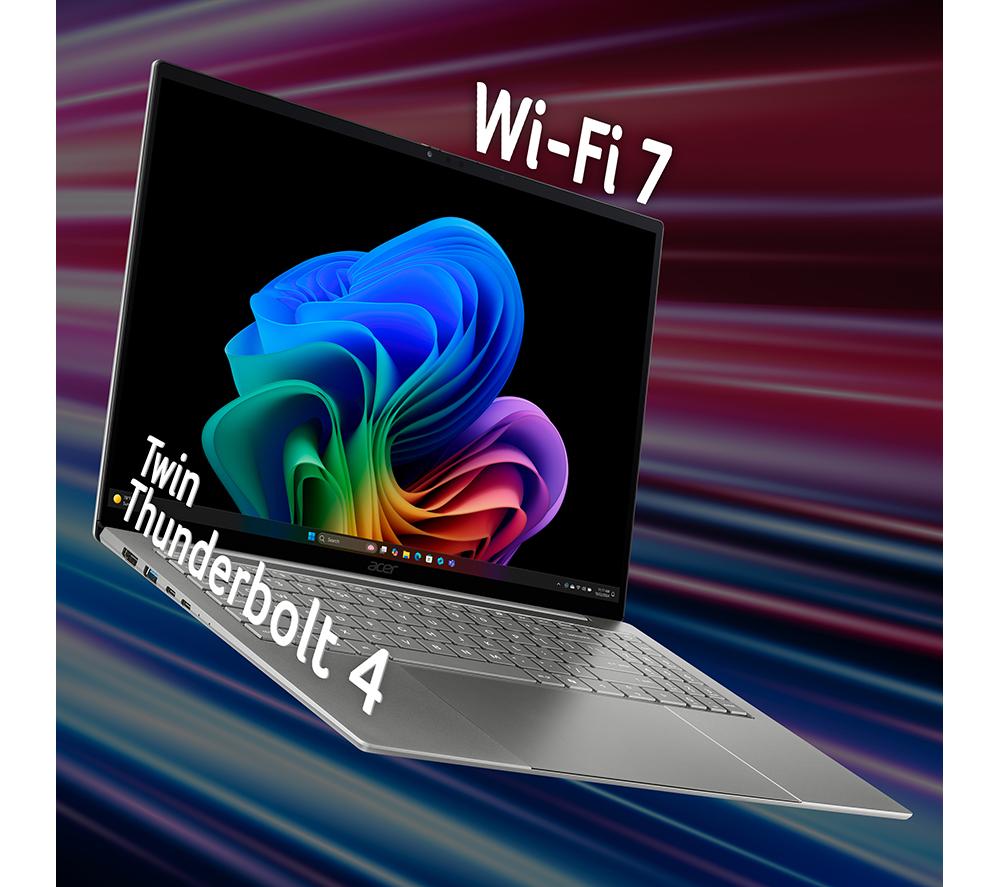 ACER Swift 16 AI 16" Laptop, Copilot+ PC - Intel&reg; Core&trade; Ultra X7, 1 TB SSD, Grey image number 7 of 11