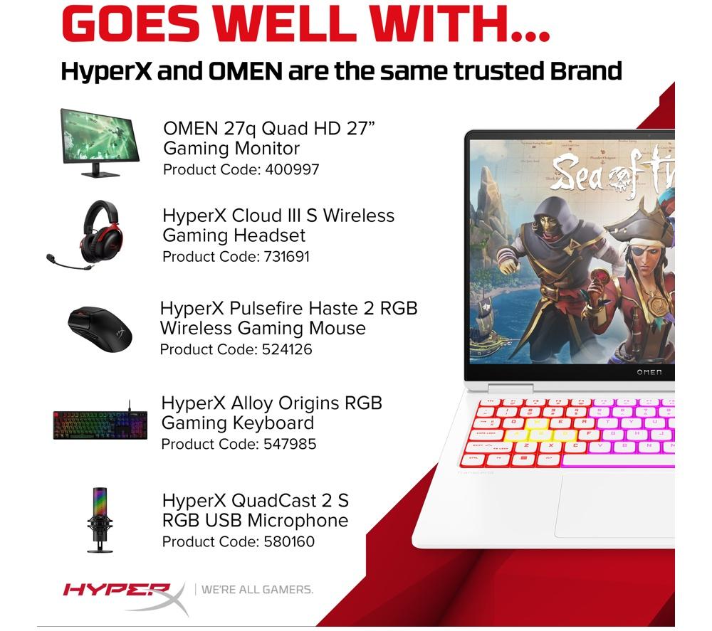 HP OMEN Transcend 14-fb1506na 14" Gaming Laptop - Intel&reg; Core&trade; Ultra 7, RTX 5060, 1 TB SSD image number 2 of 22