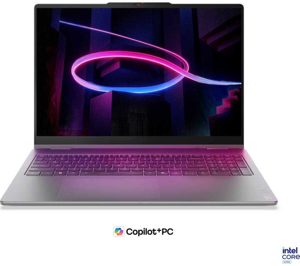 LENOVO Yoga 7i Aura Edition 16" 2 in 1 Laptop, Copilot+ PC - Intel&reg; Core&trade; Ultra 7, 512 GB, Luna Grey image number 2 of 12