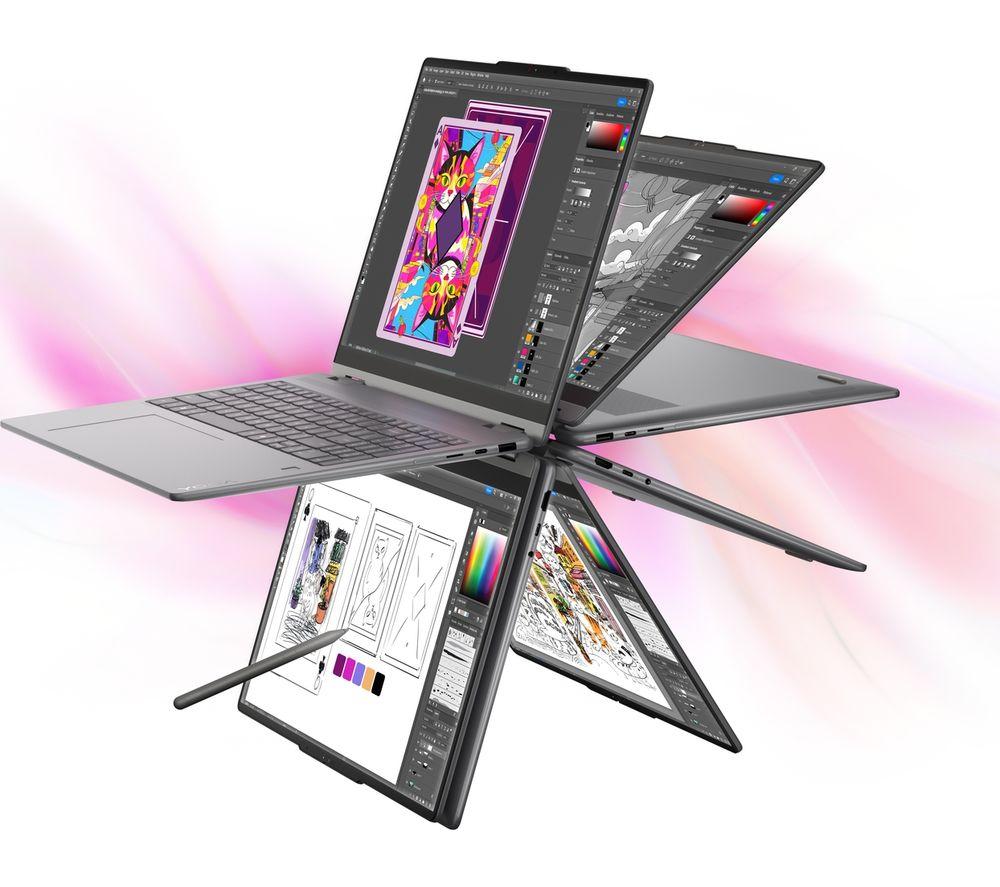 LENOVO Yoga 7i Aura Edition 16" 2 in 1 Laptop, Copilot+ PC - Intel&reg; Core&trade; Ultra 7, 512 GB, Luna Grey image number 8 of 12