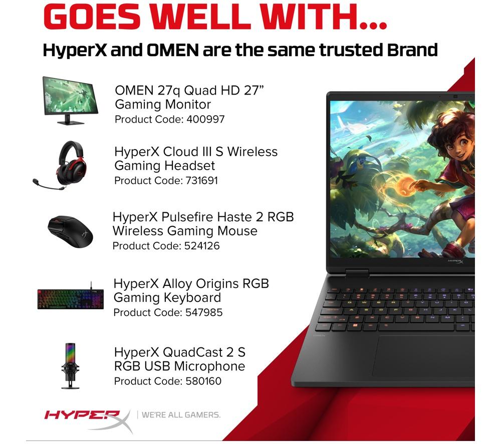 HP HyperX OMEN 15.3" Gaming Laptop - Intel&reg; Core&trade; i5, RTX 5050, 1 TB SSD image number 2 of 27