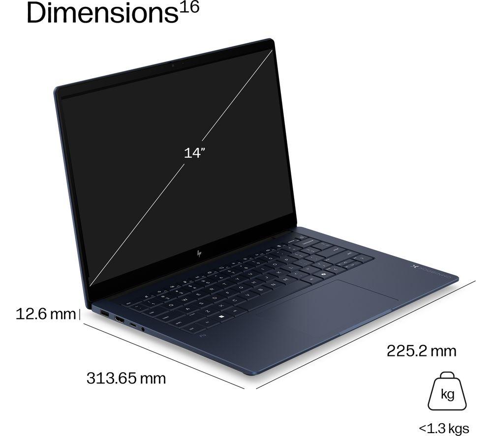 HP OmniBook X NGAI 14" Laptop, Copilot + PC - Intel&reg; Core&trade; Ultra 5, 1 TB SSD, Atmospheric Blue image number 24 of 24