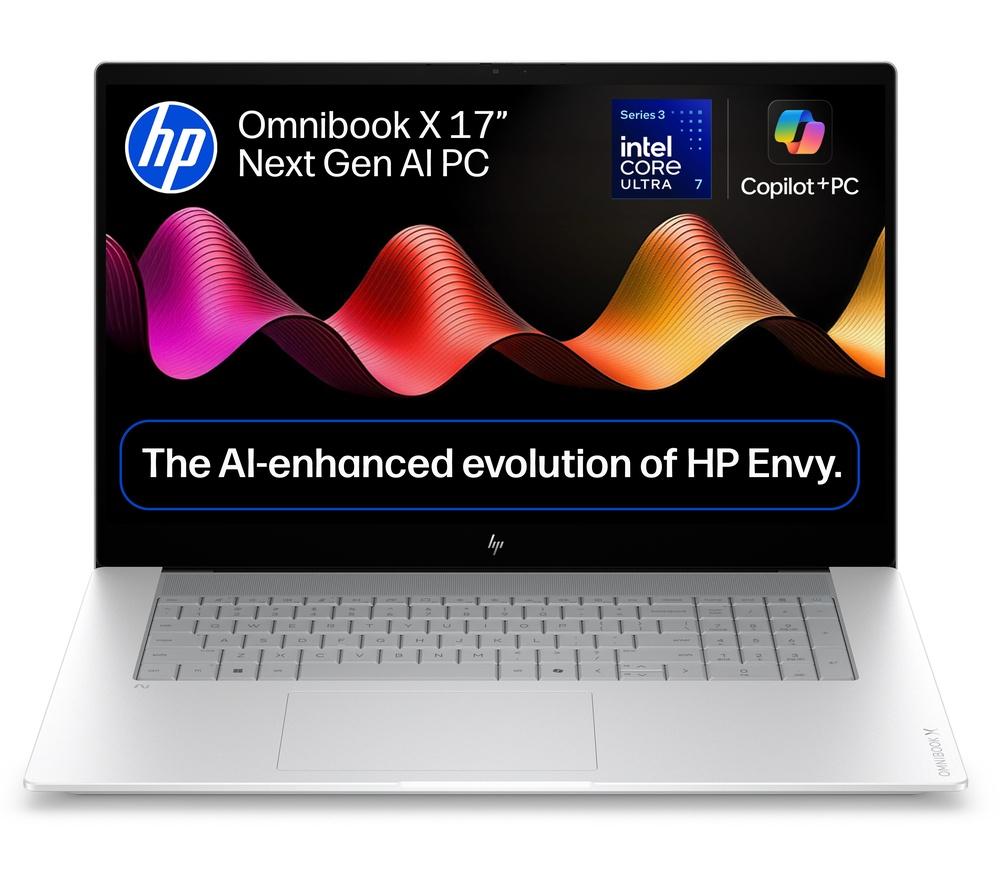 HP OmniBook X NGAI 17.3" Laptop - Intel Core Ultra 7, 1 TB SSD, Silver