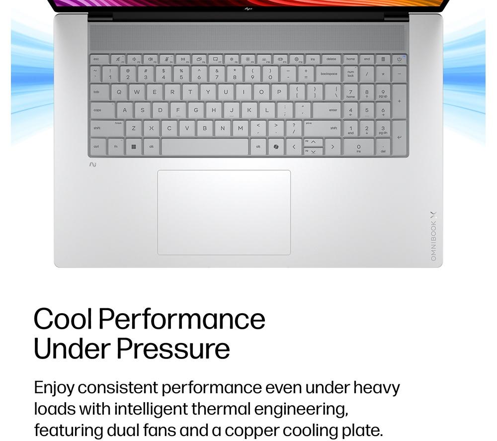 HP OmniBook X NGAI 17.3" Laptop - Intel&reg; Core&trade; Ultra 7, 1 TB SSD, Silver image number 8 of 25