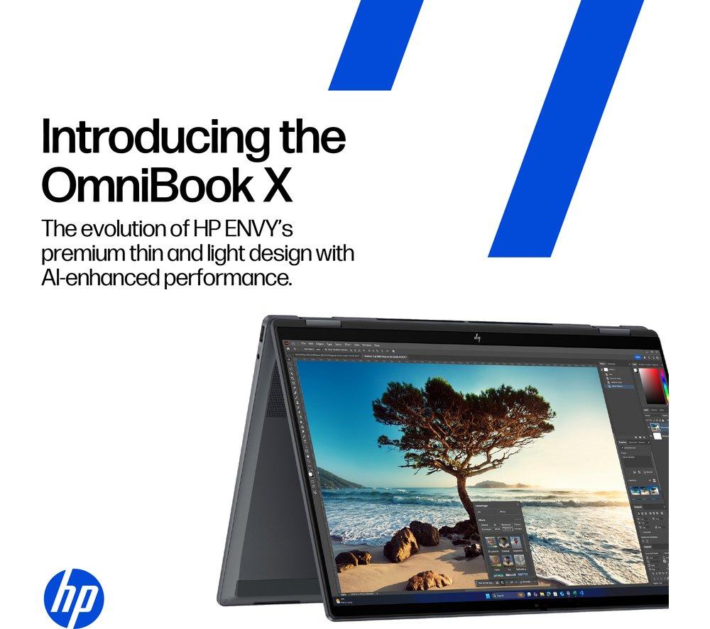 HP OmniBook X NGAI 14" Laptop, Copilot + PC - Intel&reg; Core&trade; Ultra 7, 1 TB SSD, Atmospheric Blue image number 2 of 28