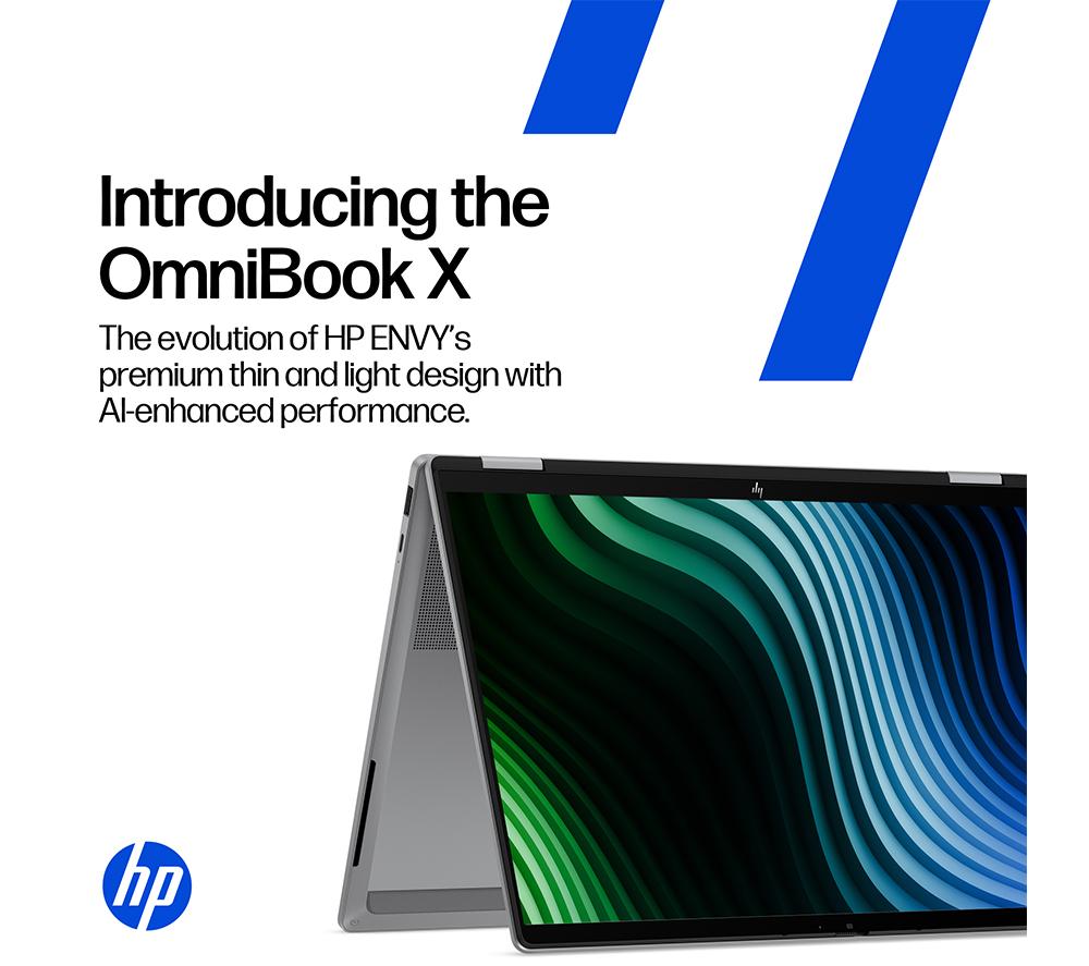 HP OmniBook X Flip NGAI 14" 2 in 1 Laptop - Intel&reg; Core&trade; Ultra 7, 1 TB SSD, Silver image number 4 of 26