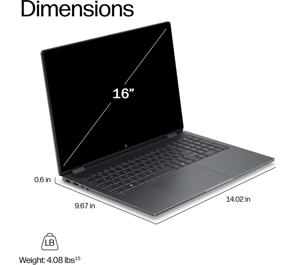HP OmniBook X Flip NGAI 16" 2 in 1 Laptop - Intel&reg; Core&trade; Ultra 7, 1 TB SSD, Grey image number 12 of 25