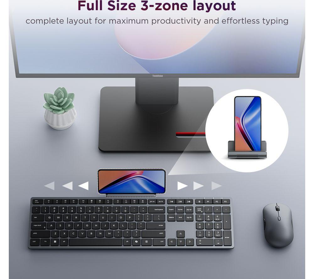 LENOVO 700 Wireless Keyboard & Mouse Set - Luna Grey image number 7 of 10