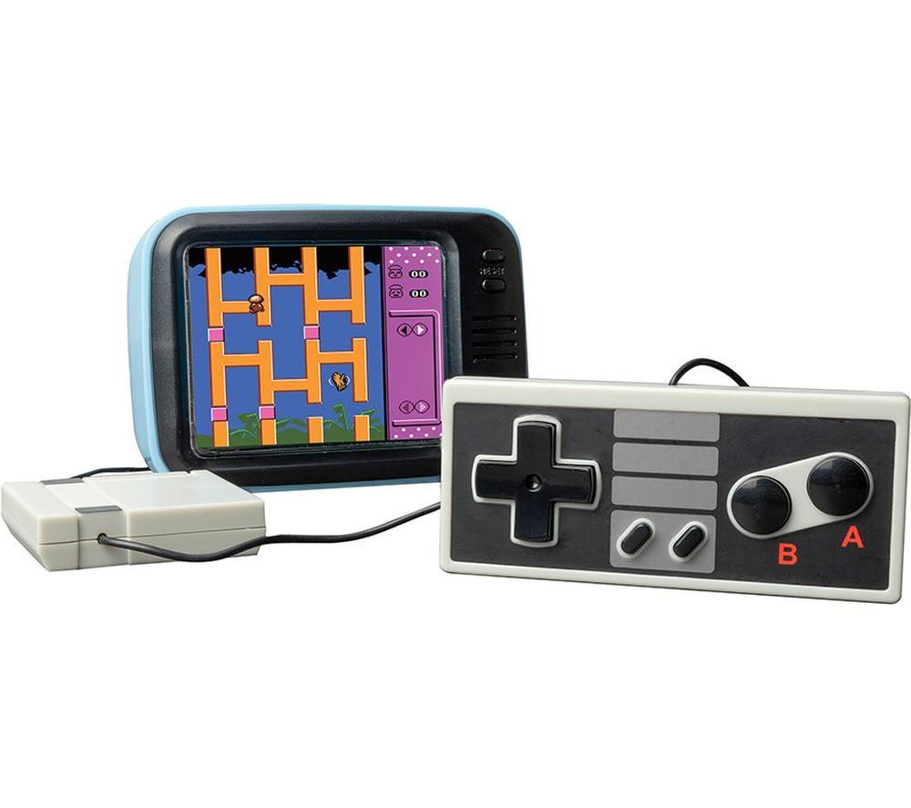 Menkind 126984 Retro Portable Tv Games System, Silver/Grey,Black,Blue