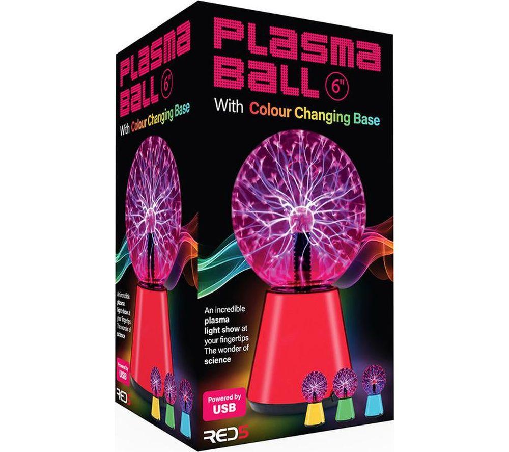 MENKIND Colour Changing Futuristic Plasma Ball - Clear & Red image number 2 of 4