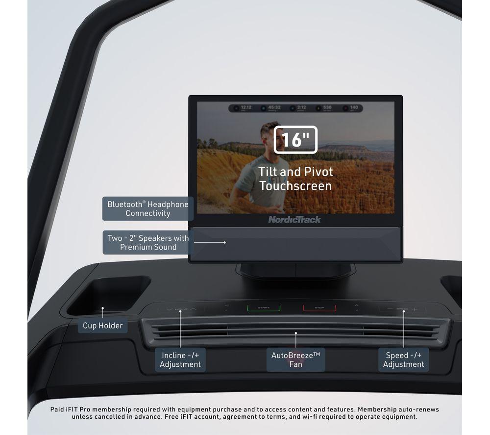 NORDICTRACK X 16 Smart Bluetooth Incline Treadmill - Black image number 5 of 10