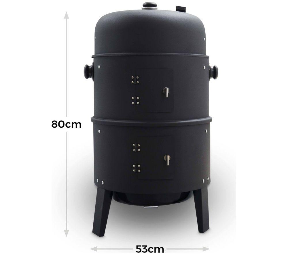 TOWER T978573 2 in 1 Smoker & Charcoal Grill - Black image number 2 of 6