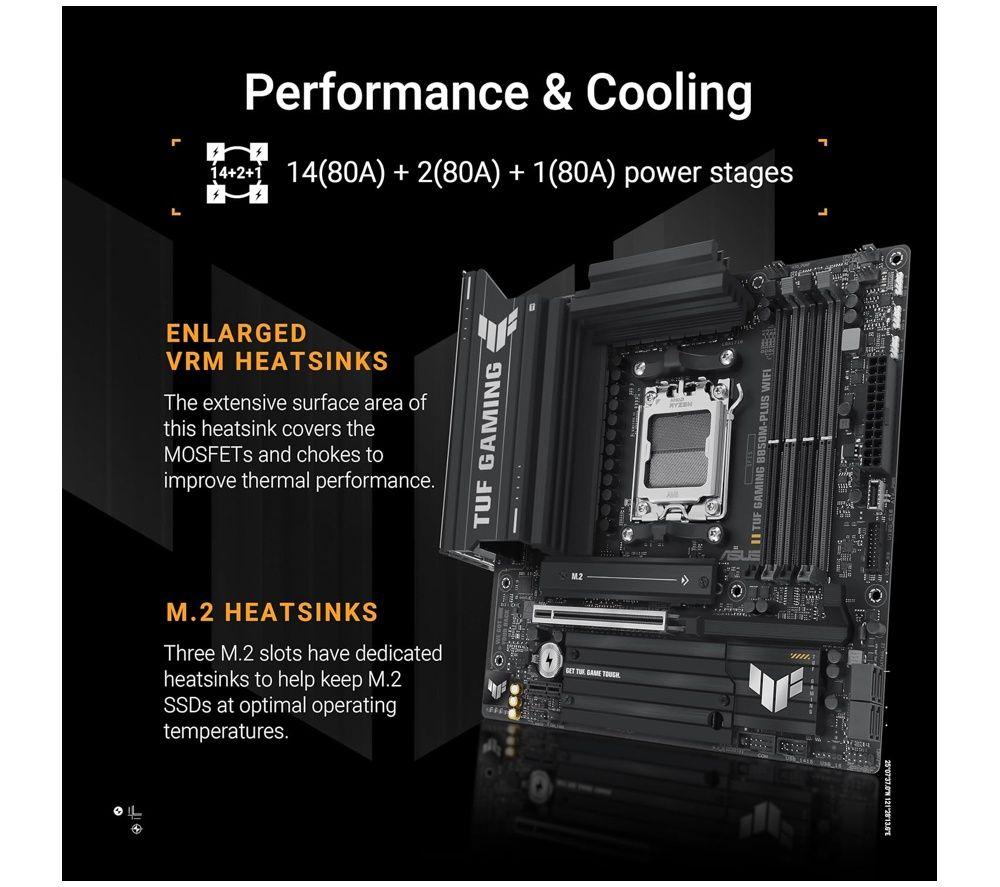 ASUS TUF GAMING B850M-PLUS WIFI7 AM5 Motherboard image number 3 of 4
