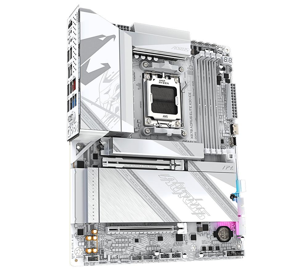 GIGABYTE AORUS ELITE X3D ICE X870 AM5 Motherboard image number 3 of 5