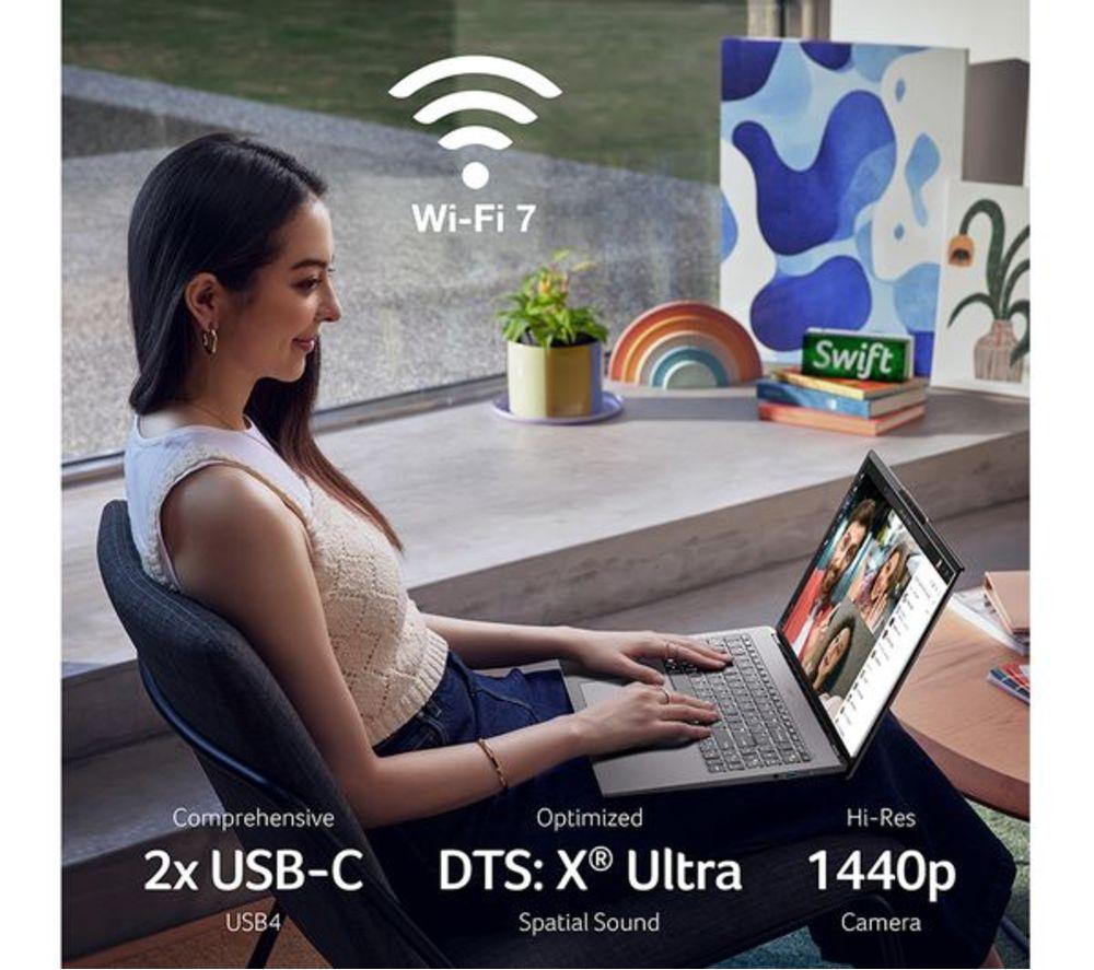 ACER Swift AI 16" Refurbished Laptop, Copilot+ PC - Intel&reg; Core&trade; Ultra 7, 1 TB SSD, Black - 32 GB RAM (Very Good Condition) image number 7 of 8