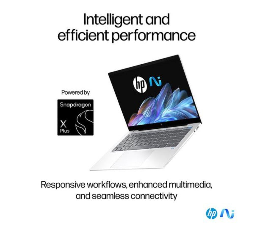 HP OmniBook X 14" Refurbished Laptop, Copilot+ PC - Snapdragon X Plus, 512 GB SSD, Silver (Excellent Condition) image number 6 of 6