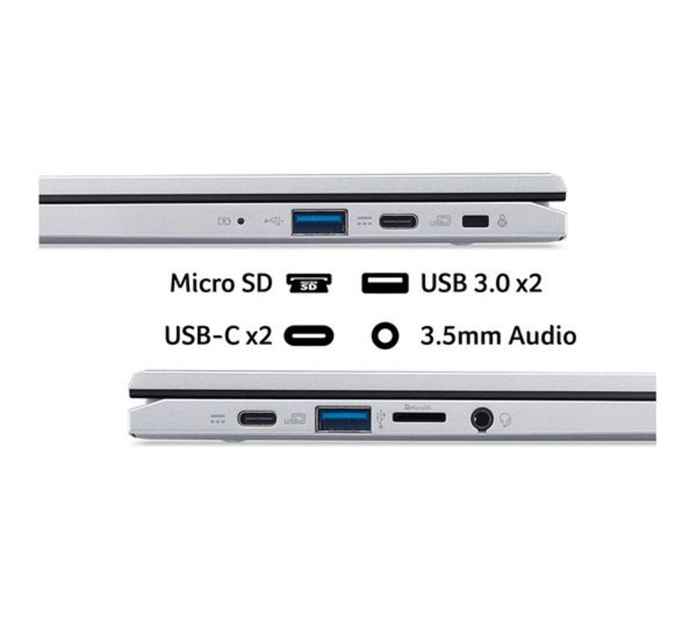 ACER 314 14" Refurbished Chromebook - Intel&reg; N100, 128 GB eMMC, Silver (Very Good Condition) image number 7 of 15