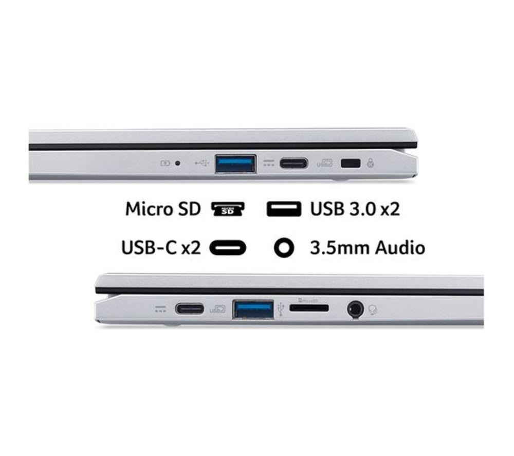 ACER 314 14" Refurbished Chromebook - Intel&reg; N100, 128 GB eMMC, Silver (Very Good Condition) image number 14 of 15