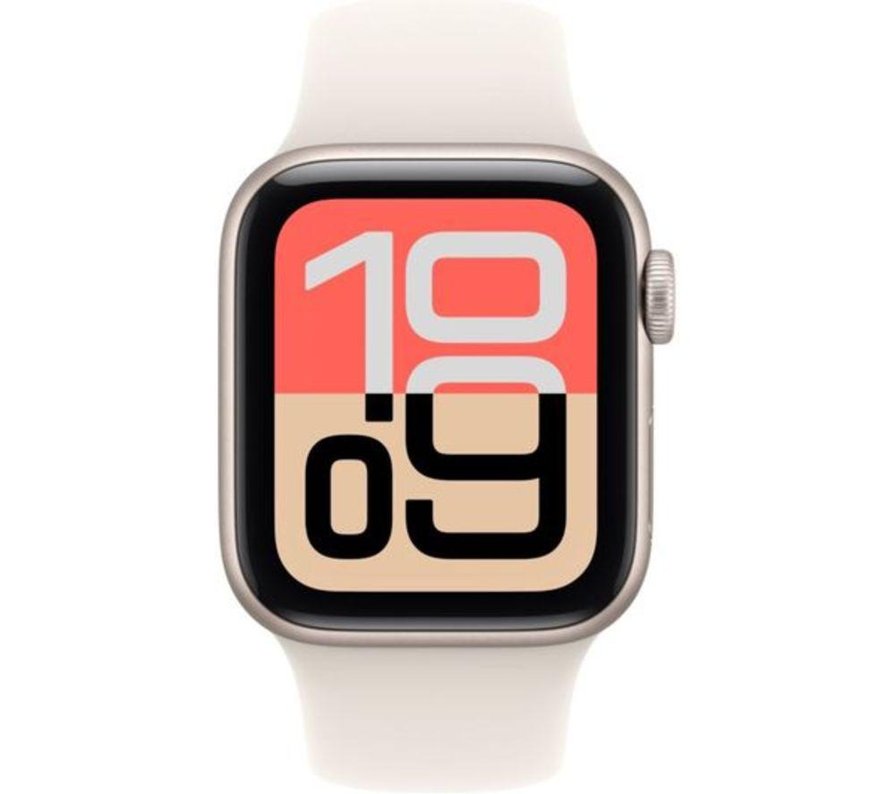APPLE Refurbished Watch SE 3 Cellular - 40 mm Starlight Aluminium Case with Starlight Sport Band, S/M (Excellent Condition) image number 2 of 8