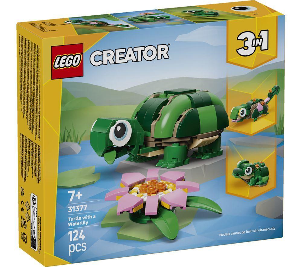 LEGO Creator 31377 3-in-1 Turtle with a Water Lily Flower Set image number 2 of 5