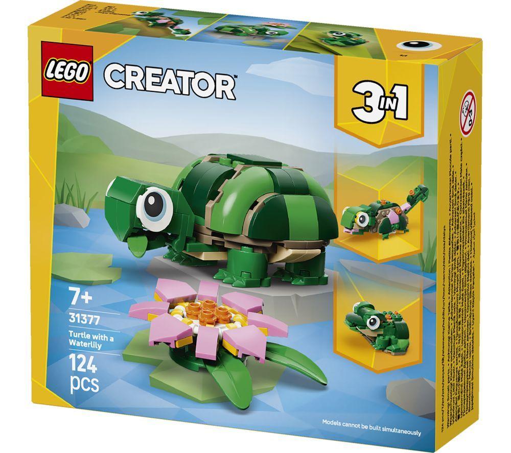 LEGO Creator 31377 3-in-1 Turtle with a Water Lily Flower Set image number 3 of 5