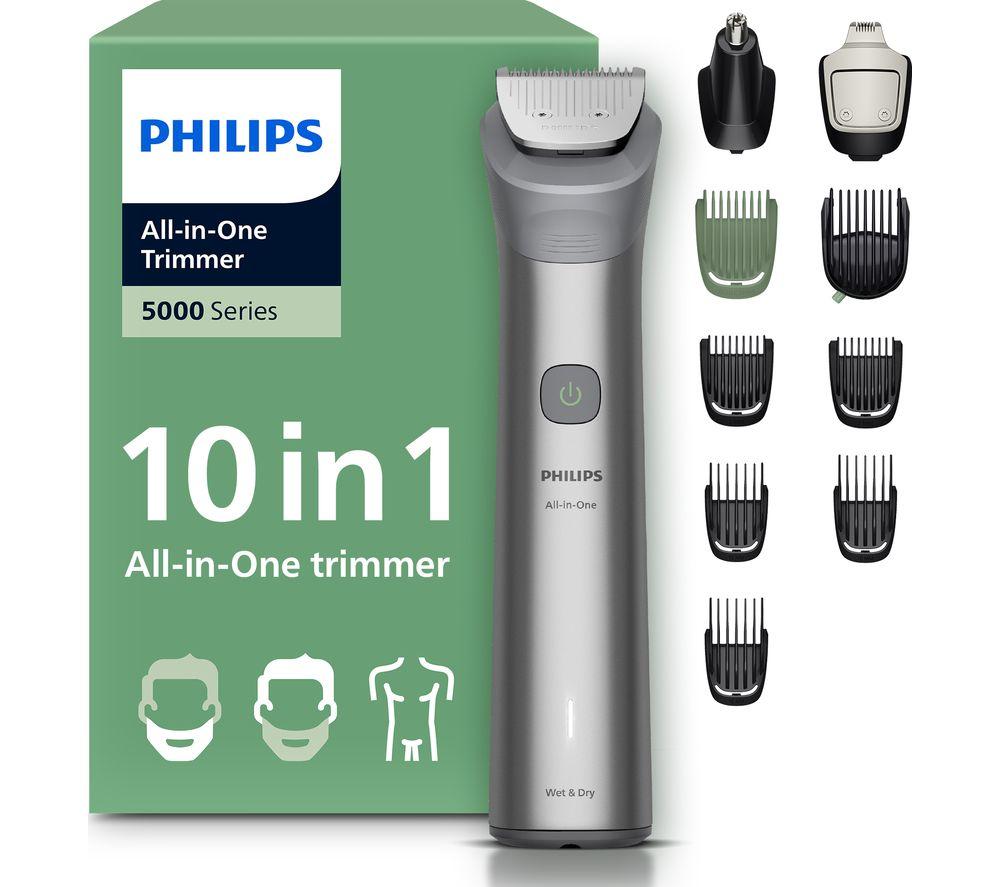 PHILIPS Series 5000 10-in-1 MG5921/15 Wet & Dry Multi Grooming Trimmer - Black & Silver
