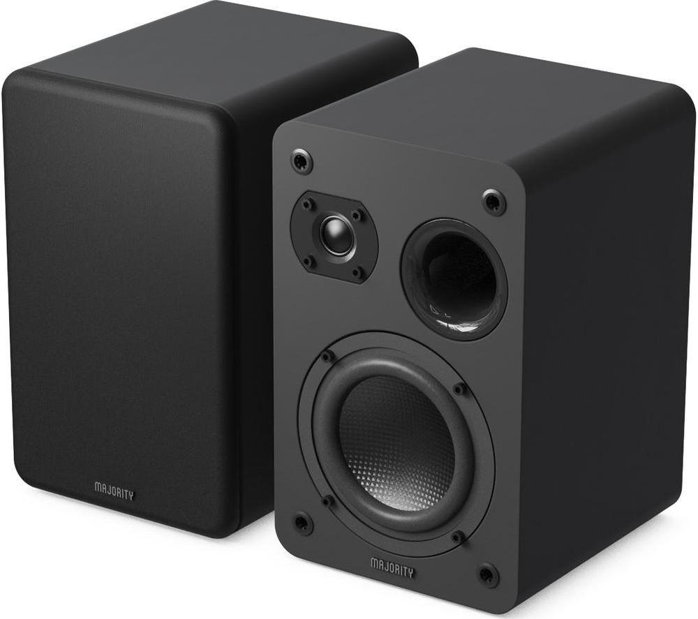 Majority D70x Passive Bookshelf Speakers - Black, Black