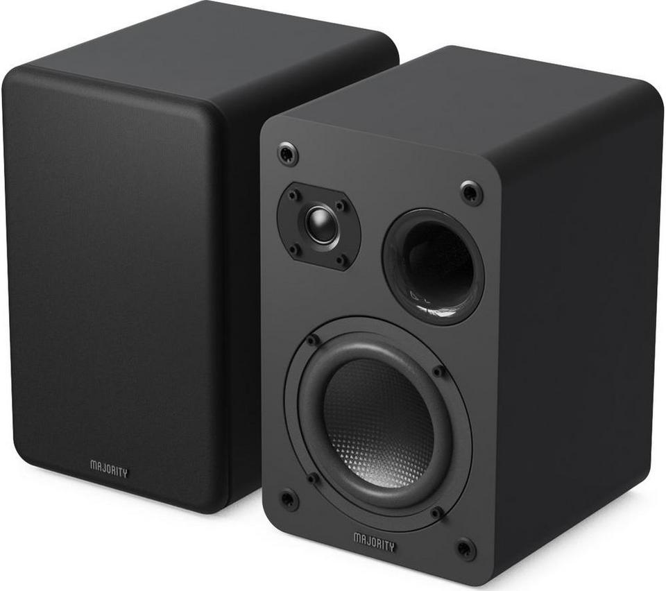 MAJORITY D70X Passive Bookshelf Speakers - Black