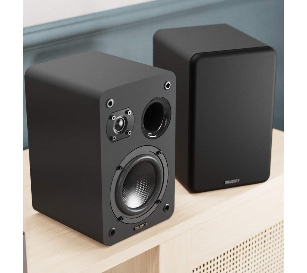 MAJORITY D70X Passive Bookshelf Speakers - Black image number 4 of 5