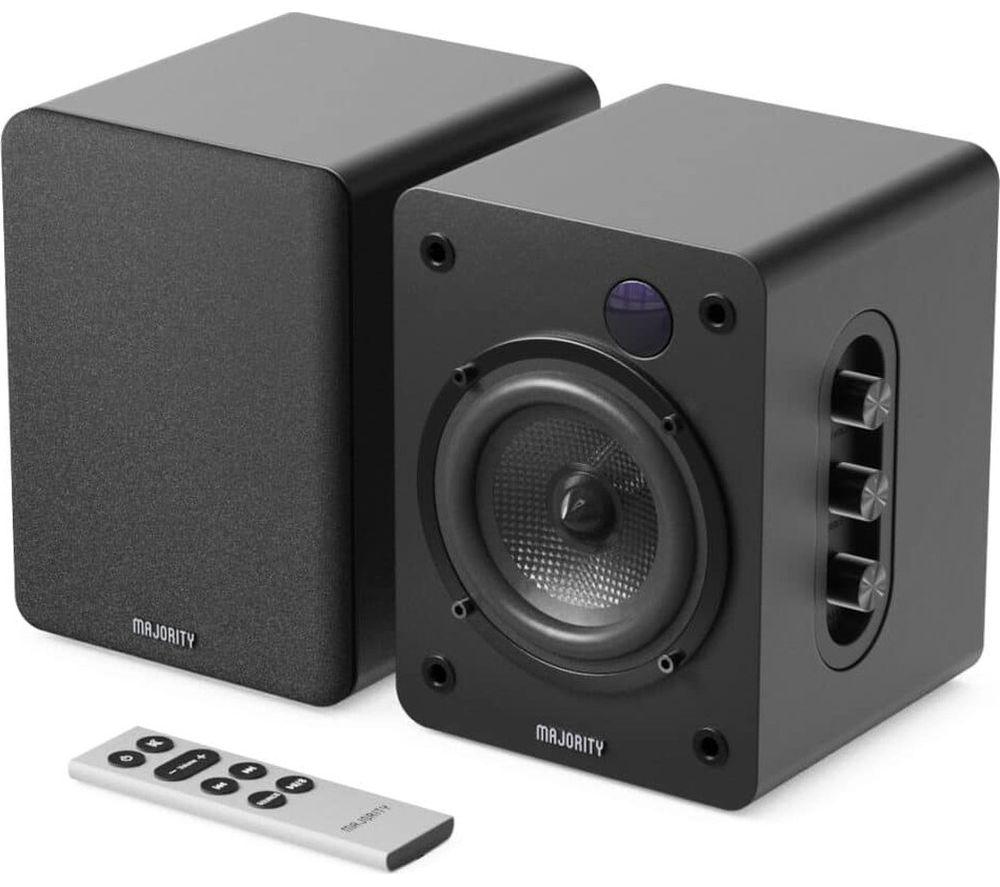 MAJORITY D50X Bluetooth Bookshelf Speakers - Black image number 2 of 3