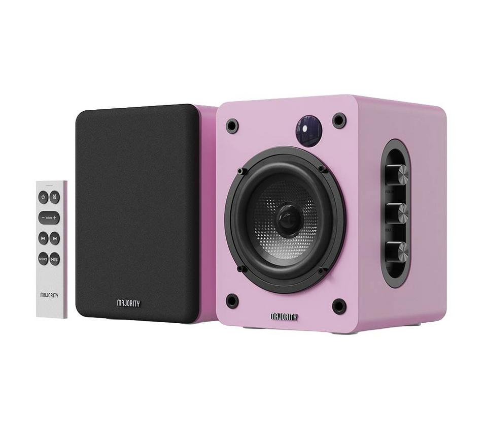MAJORITY D50X Bluetooth Bookshelf Speakers - Pink