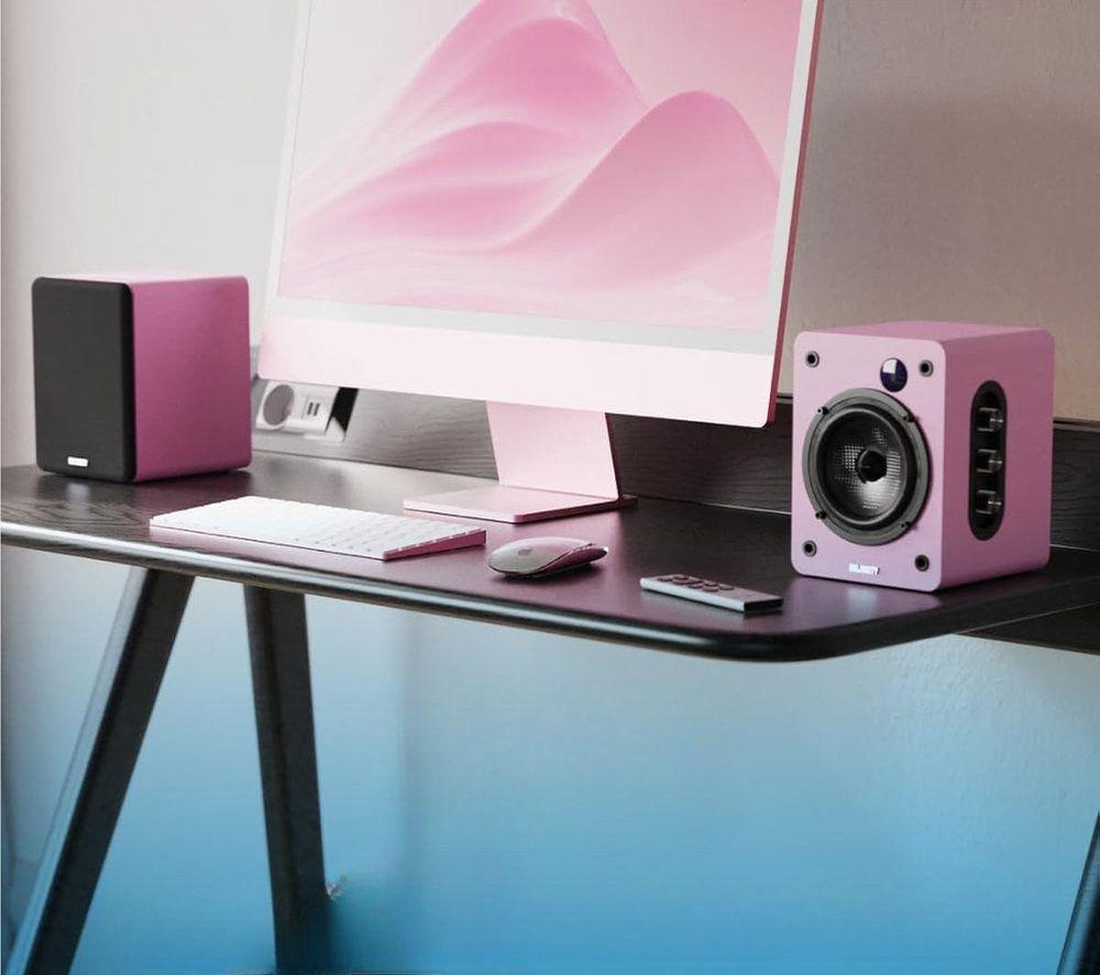 MAJORITY D50X Bluetooth Bookshelf Speakers - Pink image number 3 of 3