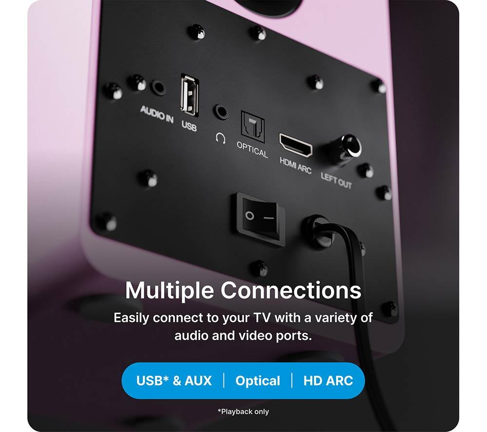 MAJORITY D50X Bluetooth Bookshelf Speakers - Pink image number 5 of 7
