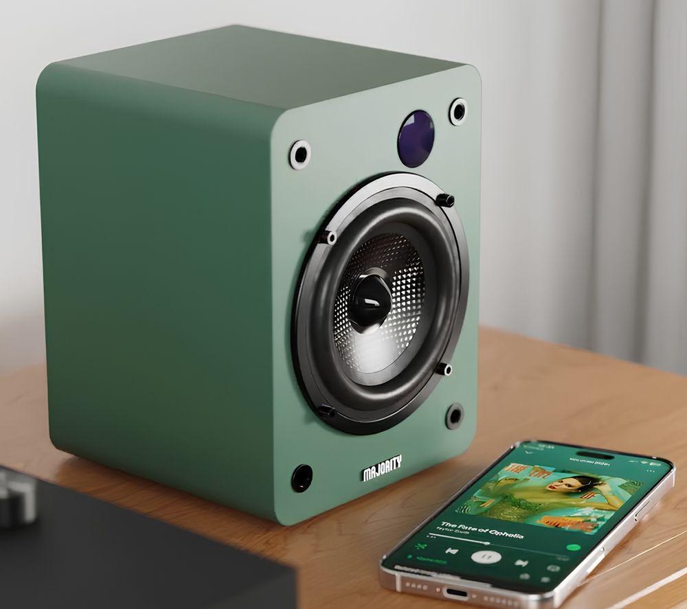 MAJORITY D50X Bluetooth Bookshelf Speakers - Green image number 2 of 3