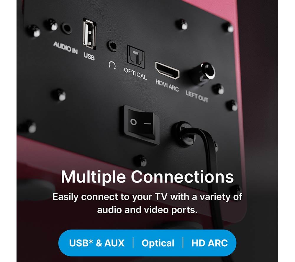 MAJORITY D50X Bluetooth Bookshelf Speakers - Maroon image number 5 of 7