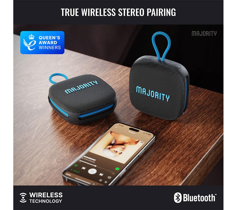MAJORITY MOVE 1 Bluetooth Portable Speaker - Electric Blue & Charcoal image number 5 of 6