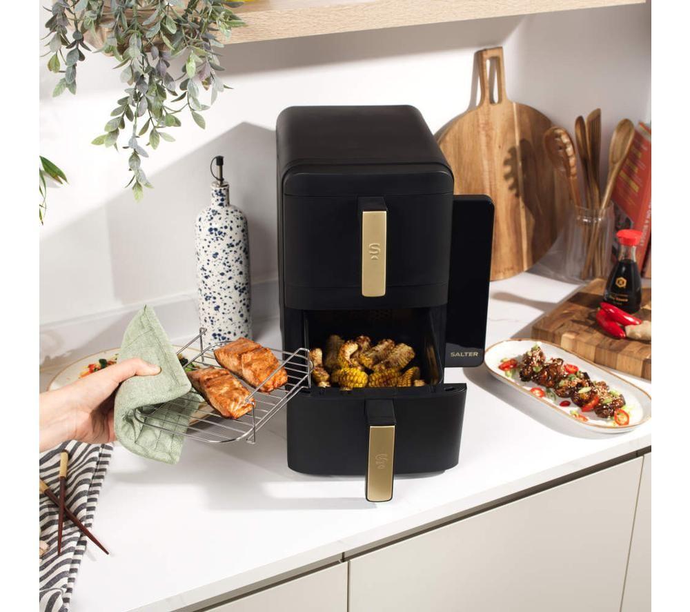 SALTER Alchemy VertiCook Ultra EK6642BG 9L Dual Air Fryer - Black image number 8 of 11